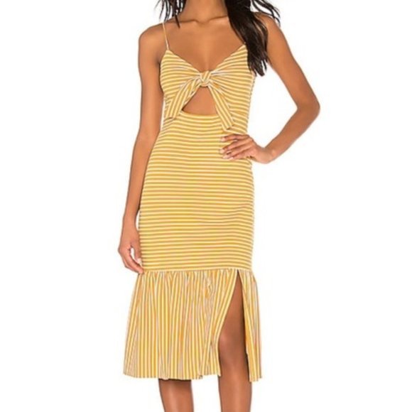 SAYLOR Sundress Stripes Knit Cutout Tie Front - Picture 4 of 5